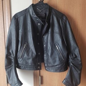 BCBGMAXAZRIA black leather moto jacket